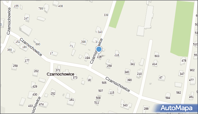 Czarnochowice, Czarnochowice, 116, mapa Czarnochowice