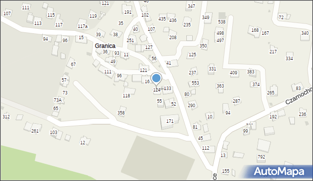 Czarnochowice, Czarnochowice, 124, mapa Czarnochowice