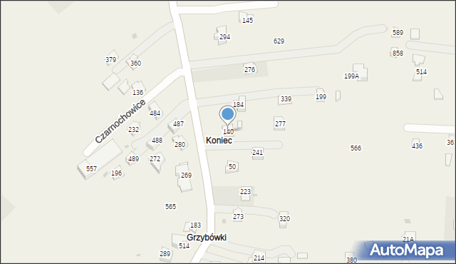 Czarnochowice, Czarnochowice, 140, mapa Czarnochowice