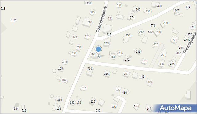Czarnochowice, Czarnochowice, 19, mapa Czarnochowice