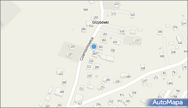 Czarnochowice, Czarnochowice, 242, mapa Czarnochowice
