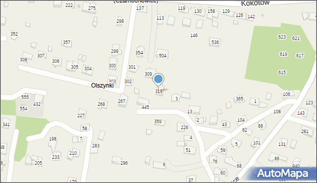 Czarnochowice, Czarnochowice, 319, mapa Czarnochowice