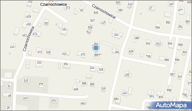 Czarnochowice, Czarnochowice, 355, mapa Czarnochowice