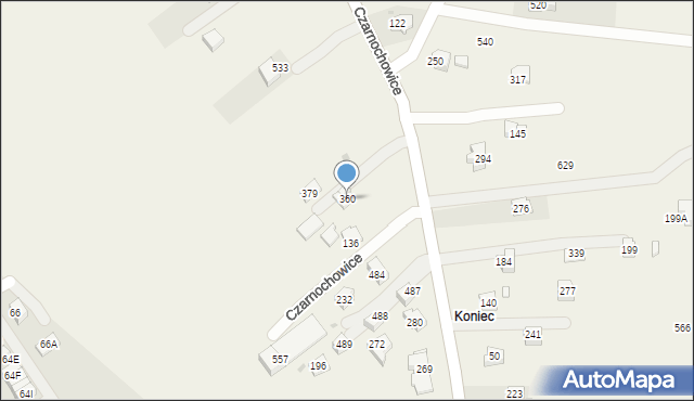 Czarnochowice, Czarnochowice, 360, mapa Czarnochowice