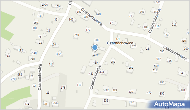 Czarnochowice, Czarnochowice, 429, mapa Czarnochowice