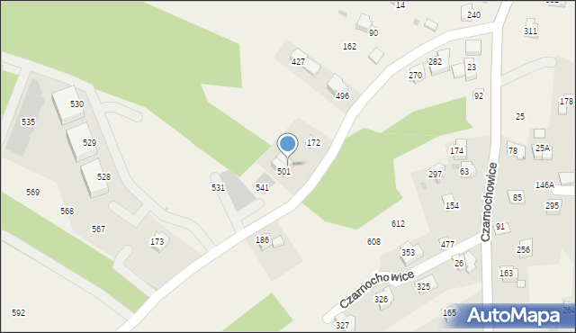 Czarnochowice, Czarnochowice, 502, mapa Czarnochowice