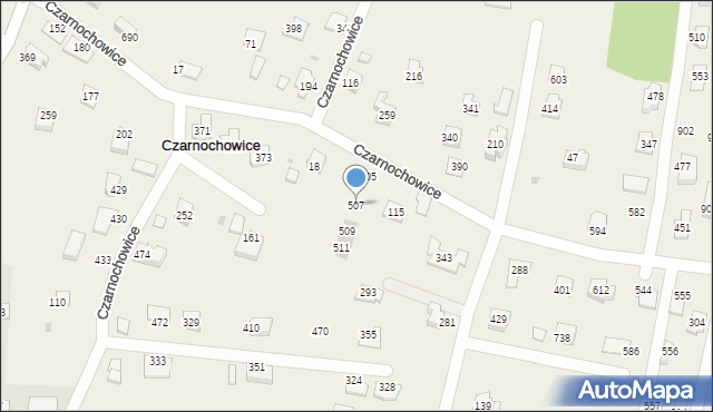 Czarnochowice, Czarnochowice, 507, mapa Czarnochowice