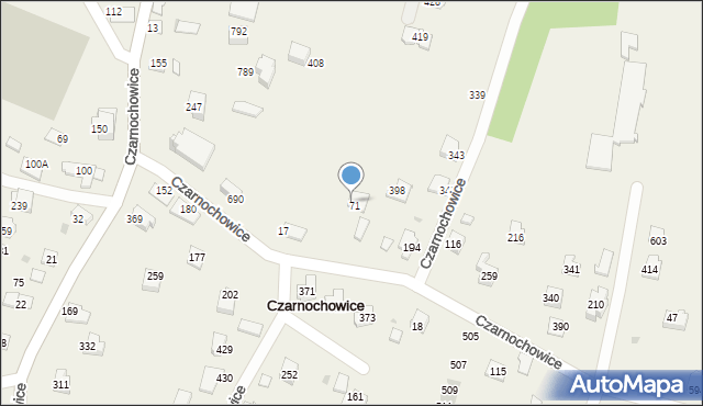 Czarnochowice, Czarnochowice, 74A, mapa Czarnochowice