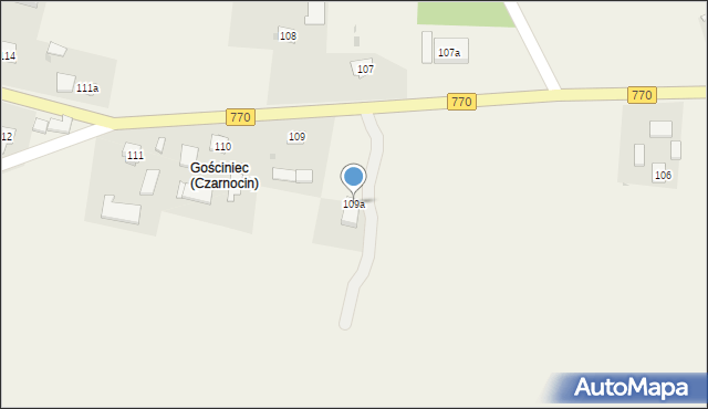 Czarnocin, Czarnocin, 109a, mapa Czarnocin