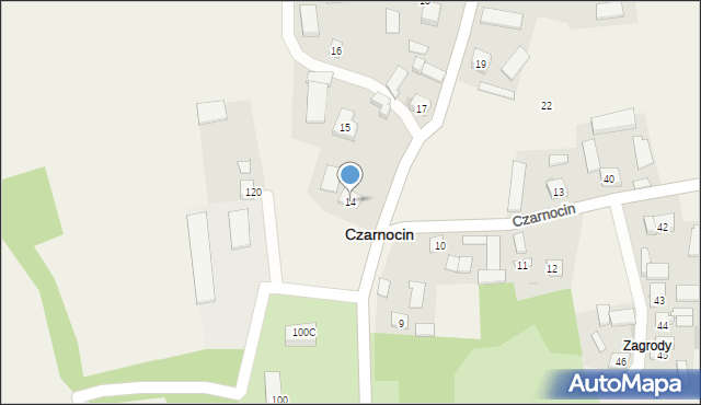 Czarnocin, Czarnocin, 14, mapa Czarnocin