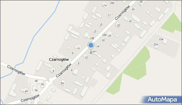 Czarnogłów, Czarnogłów, 12, mapa Czarnogłów