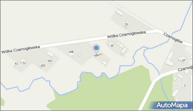 Czarnogłów, Czarnogłów, 49A, mapa Czarnogłów