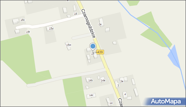 Czarnogoździce, Czarnogoździce, 15, mapa Czarnogoździce