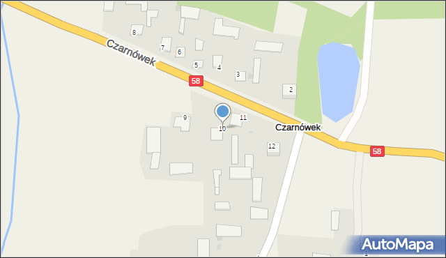 Czarnówek, Czarnówek, 10, mapa Czarnówek