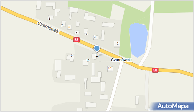 Czarnówek, Czarnówek, 11, mapa Czarnówek