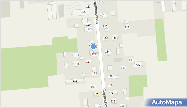 Czarny Las, Częstochowska, 121, mapa Czarny Las