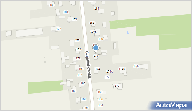 Czarny Las, Częstochowska, 176, mapa Czarny Las