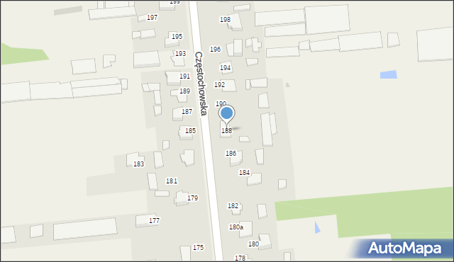 Czarny Las, Częstochowska, 188, mapa Czarny Las