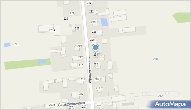 Czarny Las, Częstochowska, 224, mapa Czarny Las