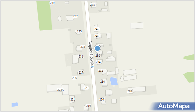 Czarny Las, Częstochowska, 236, mapa Czarny Las