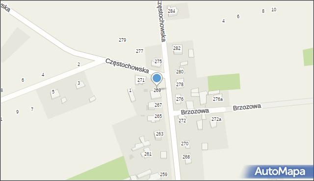 Czarny Las, Częstochowska, 269, mapa Czarny Las