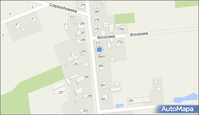 Czarny Las, Częstochowska, 270, mapa Czarny Las