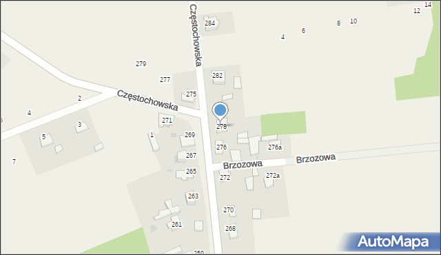 Czarny Las, Częstochowska, 278, mapa Czarny Las