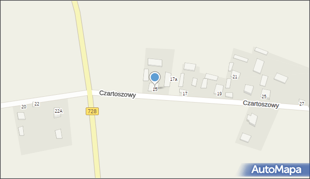 Czartoszowy, Czartoszowy, 15, mapa Czartoszowy