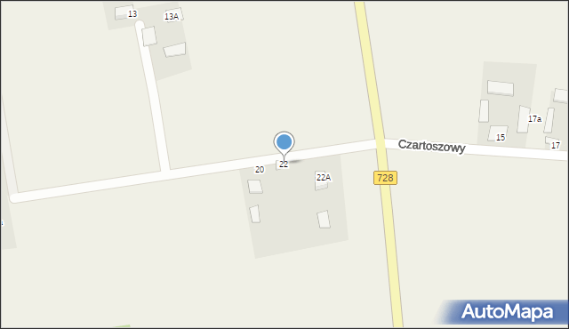 Czartoszowy, Czartoszowy, 22, mapa Czartoszowy