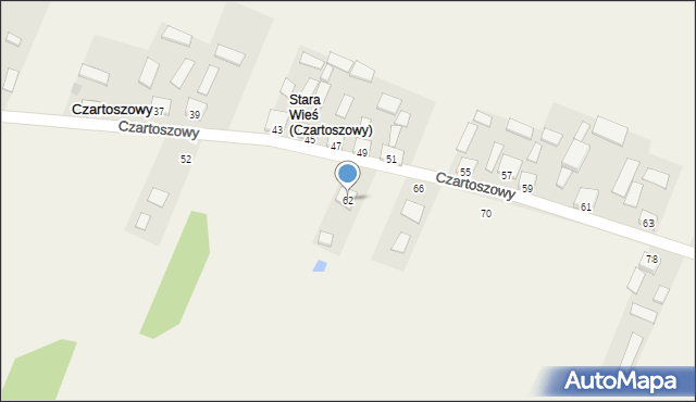 Czartoszowy, Czartoszowy, 62, mapa Czartoszowy