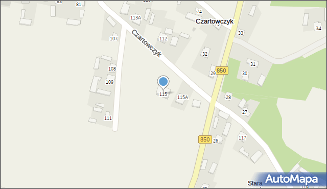 Czartowczyk, Czartowczyk, 115, mapa Czartowczyk