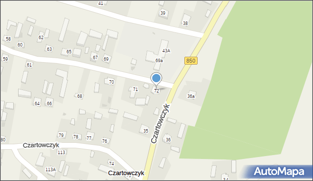 Czartowczyk, Czartowczyk, 72, mapa Czartowczyk