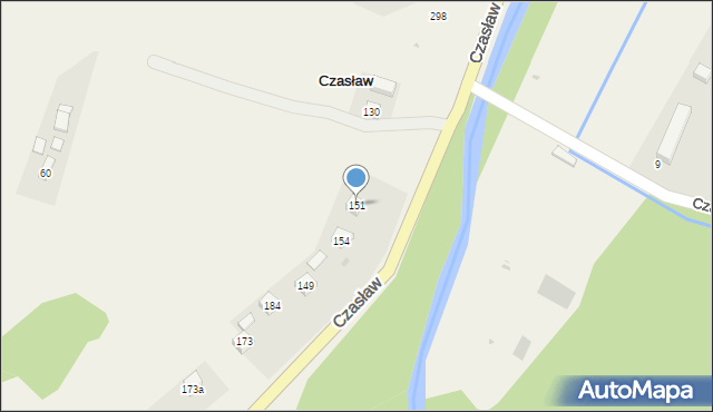 Czasław, Czasław, 151, mapa Czasław