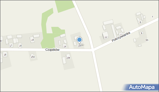 Cząstków, Cząstków, 13, mapa Cząstków