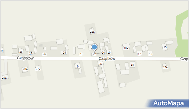 Cząstków, Cząstków, 22, mapa Cząstków