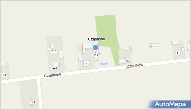 Cząstków, Cząstków, 11a, mapa Cząstków