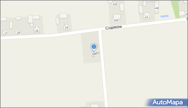 Cząstków, Cząstków, 12A, mapa Cząstków