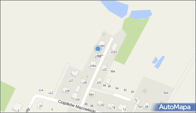 Cząstków Mazowiecki, Cząstków Mazowiecki, 106B, mapa Cząstków Mazowiecki
