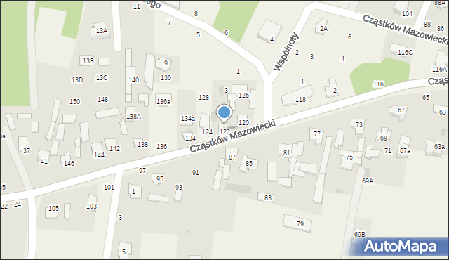 Cząstków Mazowiecki, Cząstków Mazowiecki, 122, mapa Cząstków Mazowiecki