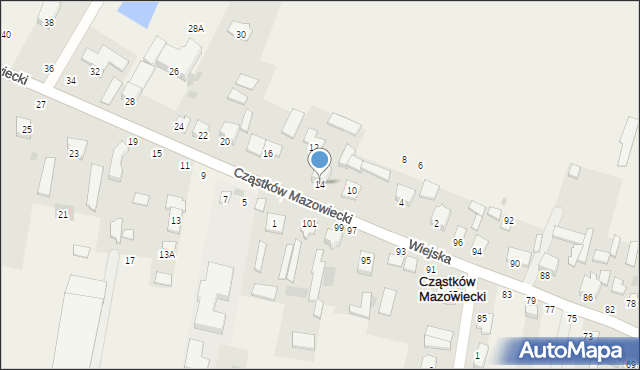 Cząstków Mazowiecki, Cząstków Mazowiecki, 14, mapa Cząstków Mazowiecki