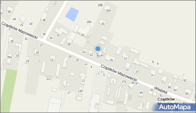 Cząstków Mazowiecki, Cząstków Mazowiecki, 20, mapa Cząstków Mazowiecki