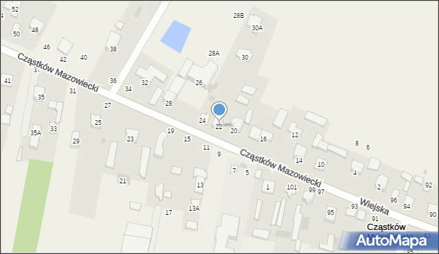 Cząstków Mazowiecki, Cząstków Mazowiecki, 22, mapa Cząstków Mazowiecki