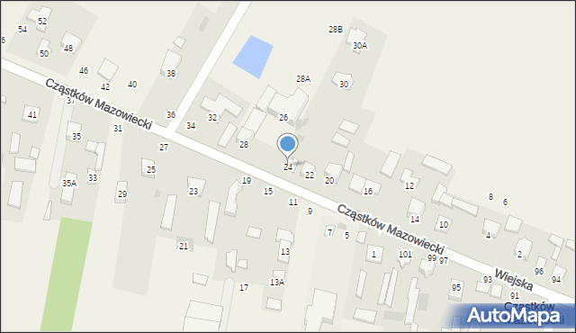 Cząstków Mazowiecki, Cząstków Mazowiecki, 24, mapa Cząstków Mazowiecki