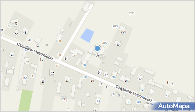 Cząstków Mazowiecki, Cząstków Mazowiecki, 26, mapa Cząstków Mazowiecki