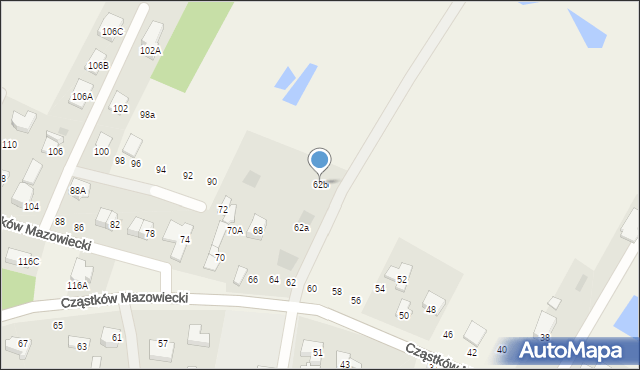 Cząstków Mazowiecki, Cząstków Mazowiecki, 62b, mapa Cząstków Mazowiecki