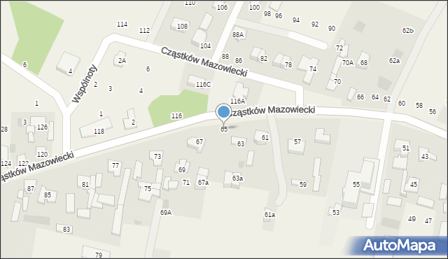 Cząstków Mazowiecki, Cząstków Mazowiecki, 65, mapa Cząstków Mazowiecki