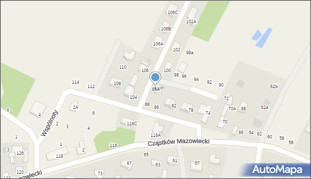 Cząstków Mazowiecki, Cząstków Mazowiecki, 88A, mapa Cząstków Mazowiecki