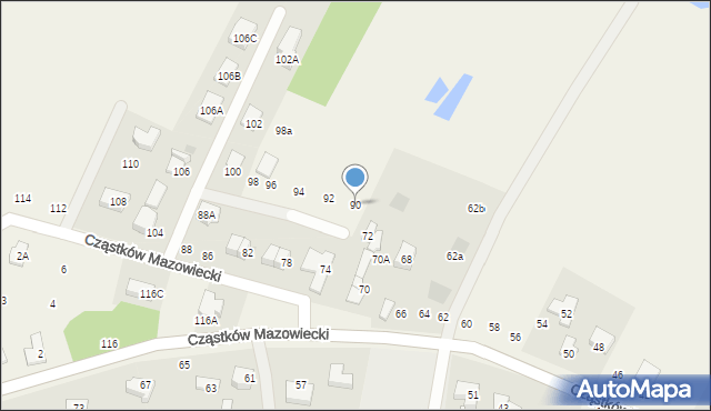 Cząstków Mazowiecki, Cząstków Mazowiecki, 90, mapa Cząstków Mazowiecki