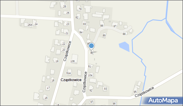 Cząstkowice, Cząstkowice, 90, mapa Cząstkowice