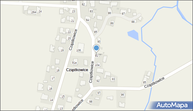 Cząstkowice, Cząstkowice, 91, mapa Cząstkowice